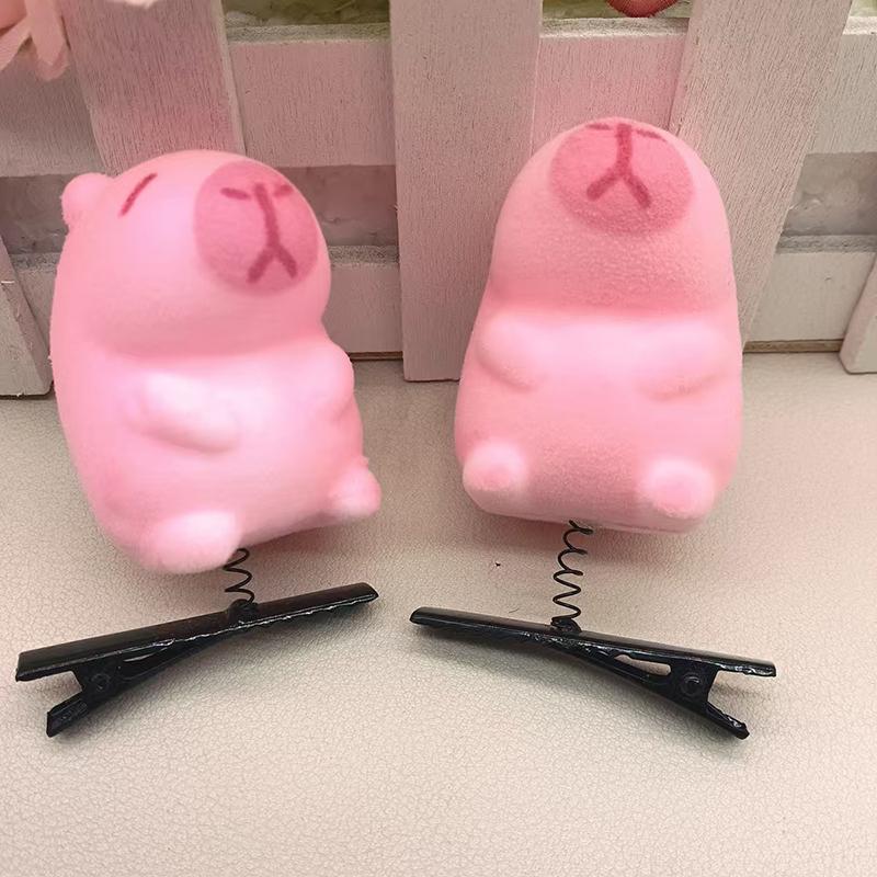 10 ks Kreslená růžová sponka do vlasů kapybara pro ženy dívky roztomilé vlasové doplňky kapybara vtipné kawaii dětské pokrývky hlavy dárky