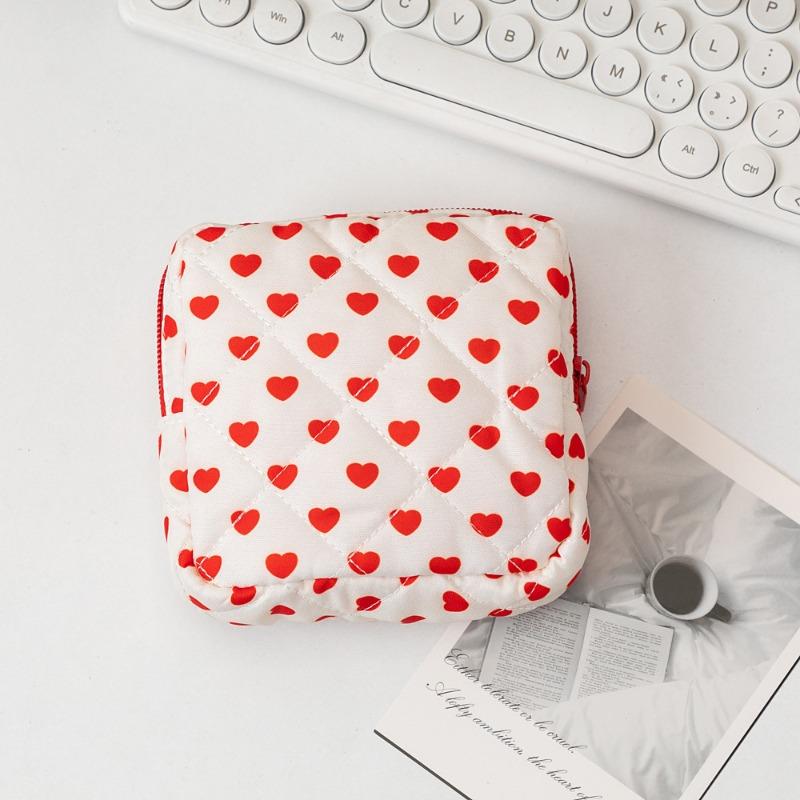 Cute Large Capacity Sanitary Napkin Storage Bags Cartoon Bow Portable Girls Physiological Period Tampon Organiser Bag Pouch