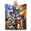 Kamen Rider Anime Super Warm Blanket Girls Boys Plush Throw Blanket Print Bedroom Flannel Bedspread Sofa Bed Cover