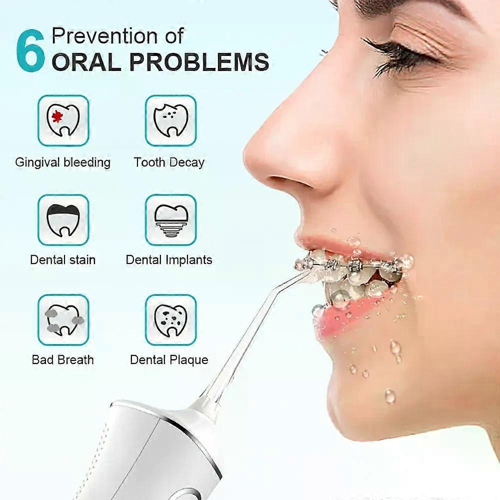 DIY Water High Pressure Dental Irrigator Water Flosser for Teeth Rinsing Dental Cleaning Bag Device 4 Modes IPX7 300ML Oral Jet