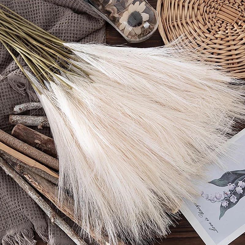 10 Units/Lot 55Cm Cute Decoration Fake Flower Reed Plant Simulated Artificial Pampas Christmas Wedding Party Fluffy Reed Grass