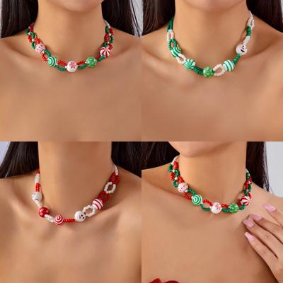 European and American Christmas Bracelet Necklace, Fashion Commuter Creative Hand-woven Design Christmas Tree Bracelet Necklace