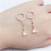 Color Gold Purple Gold Hollow Five-Pointed Star Earrings Women'S Simple Fresh Rose Gold Earrings