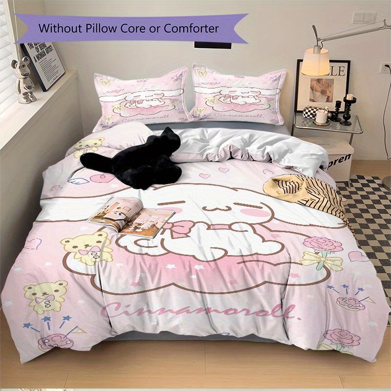 3pcs Pink Cinnamoroll Three-Piece Patterned Quilt Cover Set - Soft and Cozy Bedroom, Guest Room and Dorm Decorative Bedding 3-Piece Set 1 Quilt C