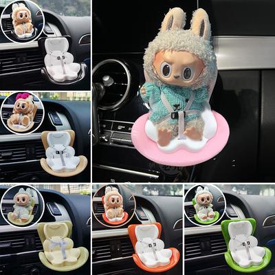 Pre LABUBU Výduch Bezpečnostná sedačka do auta Montáž na auto Macaron Bábika Klip na aromaterapiu Kreslená hračka Bábika do auta Roztomilá ozdoba