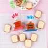 4Pcs Pencil Erasers Cute Cartoon Realistic Traceless Christmas Gift Funny Toast Bread Kids Students Erasers School Supplies