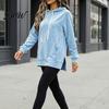 Soft Drawstring Hoodie Women Velvet with Kangaroo Pocket, Long Sleeve Pullover Autumn Winter Outfit Sweatshirt, Loose Casual Hooded Top for Fall Lady