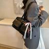 Cute Bow Designer Underarm Bags for Women  New Fashion Solid Large Capacity Women's Handbags Pu Leather Shoulder Bags