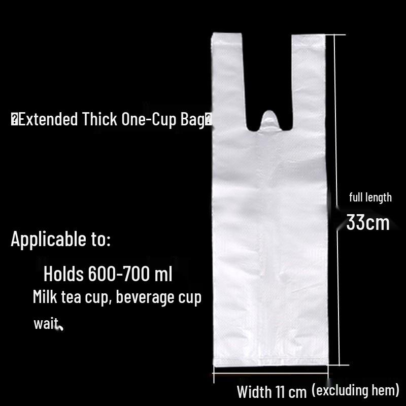 Disposable Plastic Drink Cup Bags for Milk Tea and Soy Milk - Single or Double Cup Capacity