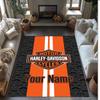 Tappeto in Velluto Cristallo Harley-Davidson, Tappetino Antiscivolo Personalizzato con Testo Nome per Arredamento Casa Regalo
