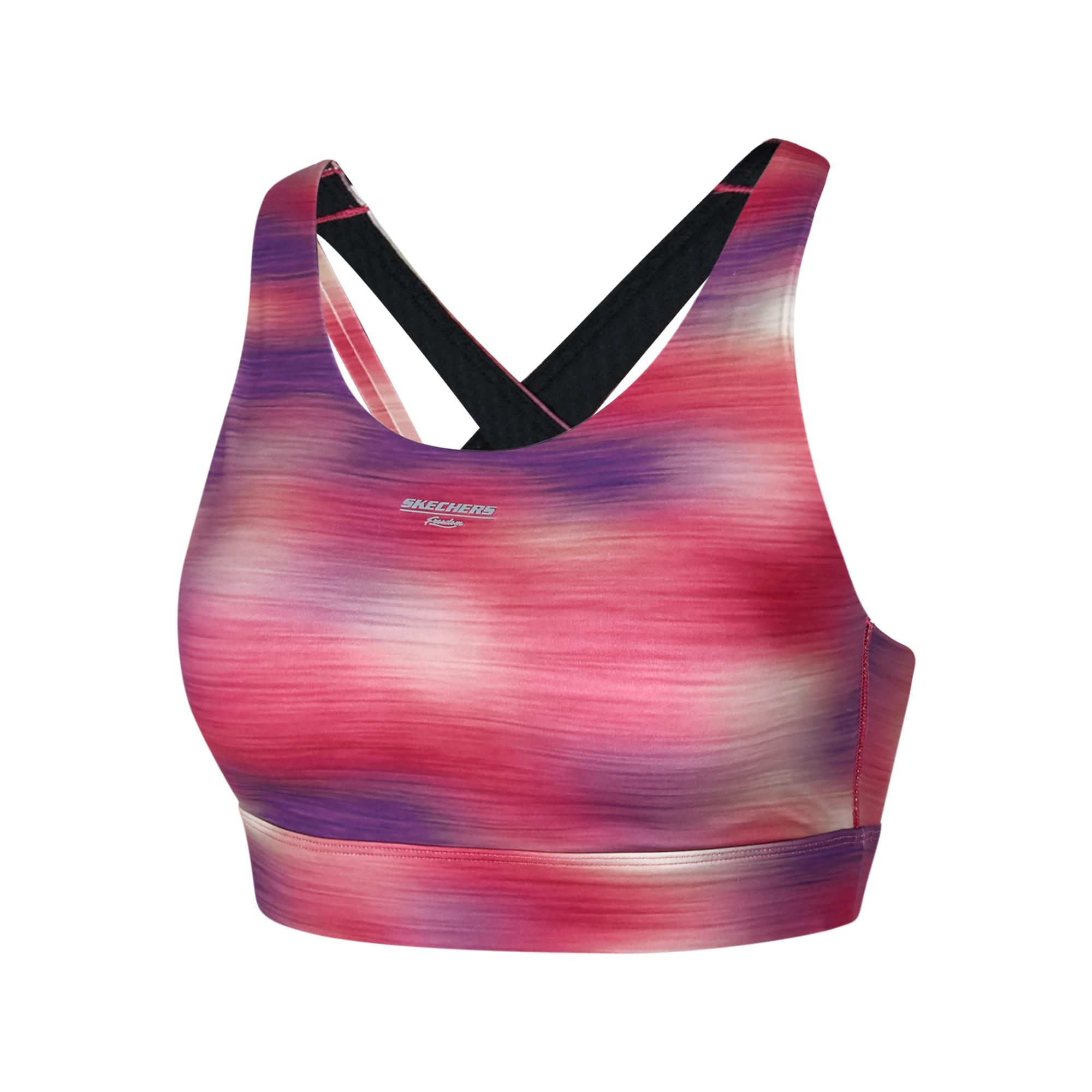 Skechers Yoga Freedom Series Letter Gradient Comfortable Antibacterial Breathable Sports Bra Women underwear Sunset Cloud P224W125-04FU S