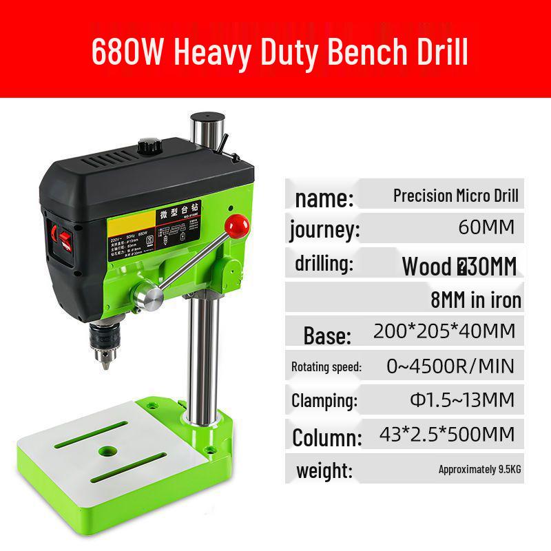 Compact 220V Precision Mini Bench Drill Press for Household & Industrial Use