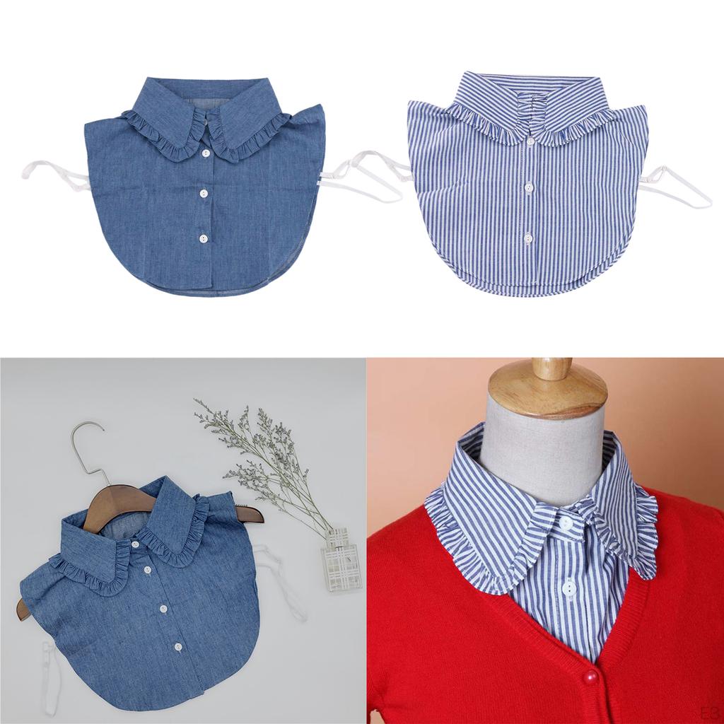 Detachable Dickey Blouse Half Shirts False Faux s for Girl and Women
