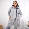 Hooded Sports Fleece Sweatshirt Casual Long-sleeved Zipper Jacket Women's Plus-size Solid Color Jacket