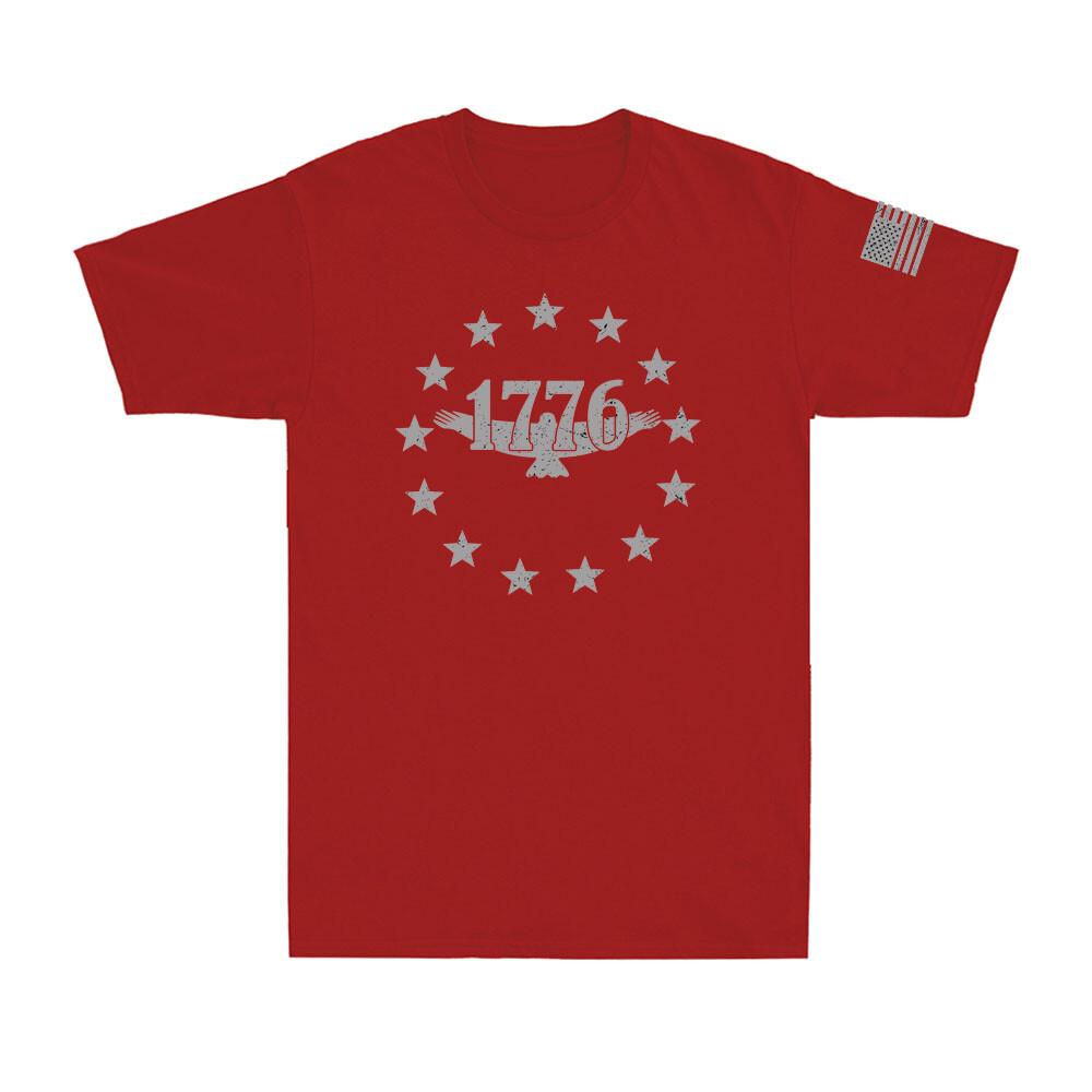 Usa 1776 Distressed Patriotic Tshirt American Flag Vintage Unisexs Tshirt