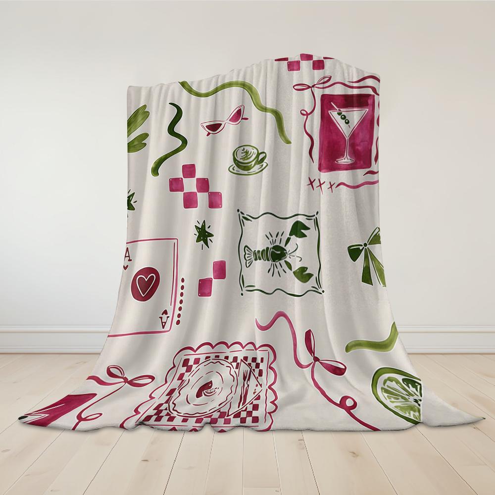Chic Lifestyle Motifs Flannel Blanket Warm Soft Halloween Christmas Couch Warm Cozy Decorative Decor Gift For All Season