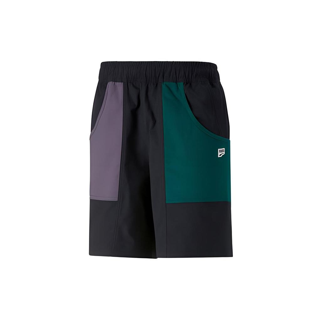 Puma Downtown Series Colorblock Logo Embroidery Elastic Waist Sport Casual Shorts Men Bottoms Black 537728-51