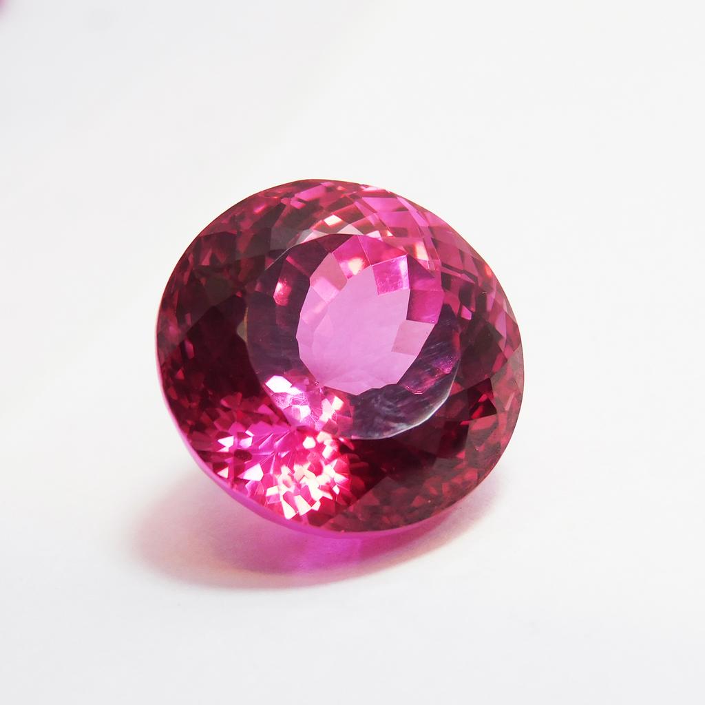Natural Pink Sapphire Loose Gemstone Treated Round 15.4 ct September Birthstone for Gem Collections
