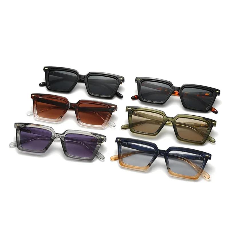  Ins Popular Fashion Cat Eye Sunglasses Men Gradient Shades UV400 Retro Rivets Decoration Women Sun Glasses