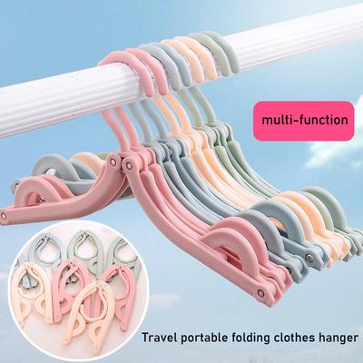 1pcs Portable Folding Clothes Hanger for Business Travel and Student Dormitory Multi Functional Retractable Clothes Hanger