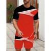 Summer Men's Personalized Two-piece Short-sleeved Cartoon Duck Print Drawstring Shorts Fashion Outdoor Large Size Sports Suit