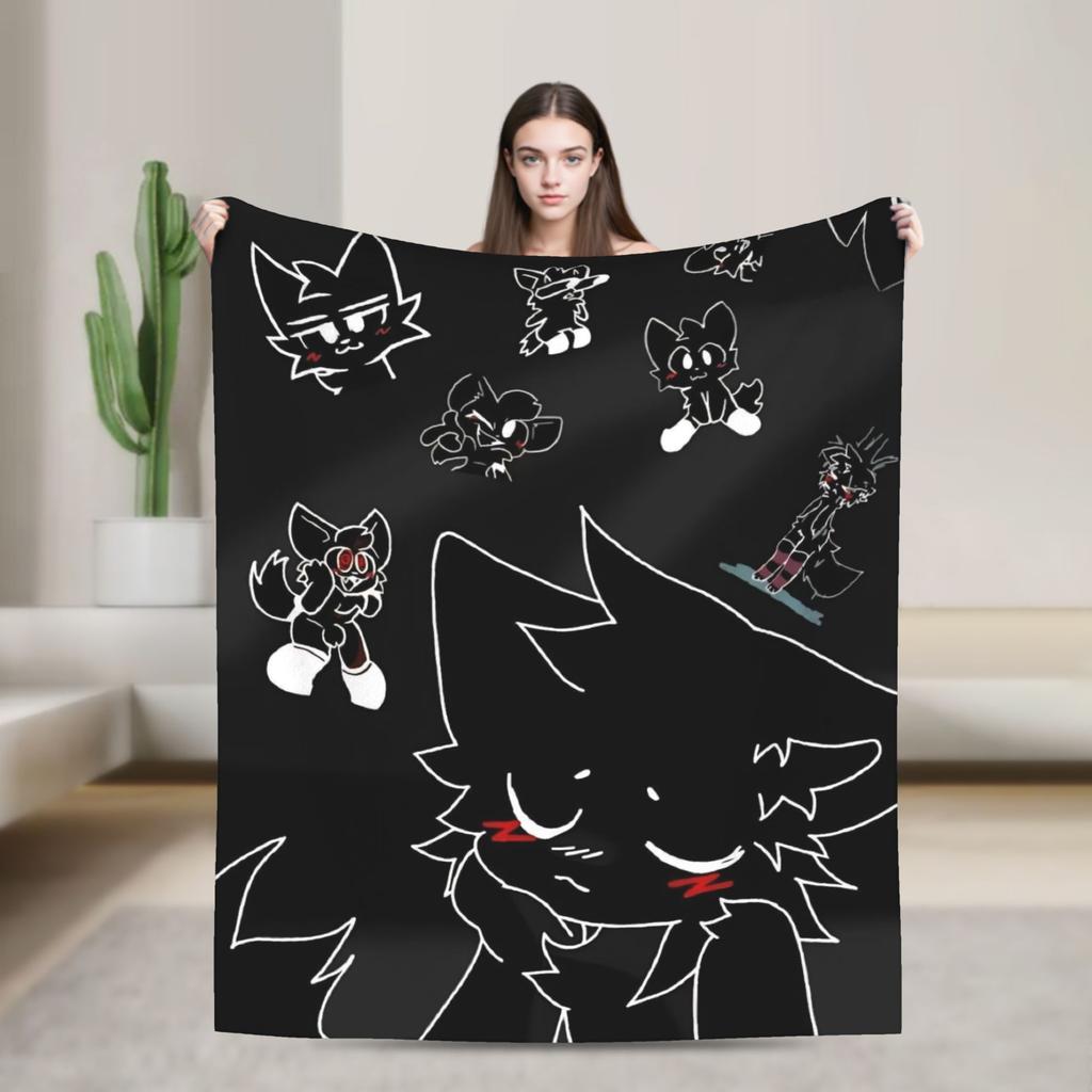Boykisser Silly Cat Blankets Fleece Spring Autumn Cartoon Portable Super Soft Throw Blankets for Bedding Outdoor Quilt
