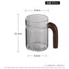 450ml Walnut Handle Glass Tea Mug with Crescent Filter Household Heat-resistant Mug Tea Making Cup Office Drinking Glasses