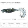 Bait Soft 77mm Meredith Flapper 6g 10pcs Offset Hook Guide Turbulence Tail Pike Perch Jxc08