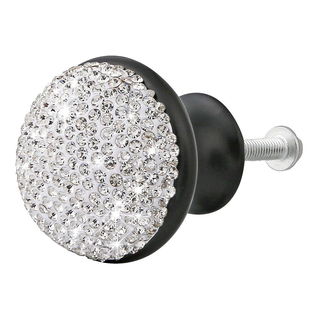 Aluminum Alloy Door Knobs Black Rhinestone Mushroom Shape Creative Pull Handle Cabinet Drawer Cupboard Shining Alloy Knobs