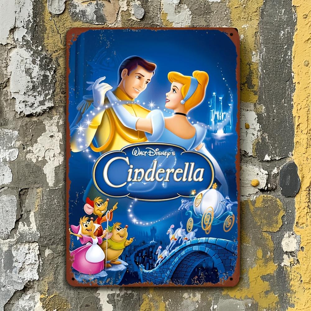 Disney 1pc Cinderella & Henry Themed Exquisite Tin Sign, Decor Official Licensed Wall Decoration, Home Decor, Yard Wall Ornament