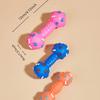 Interactive squeaky dumbbell dog toy, designed specifically for small dogs, made of durable rubber material