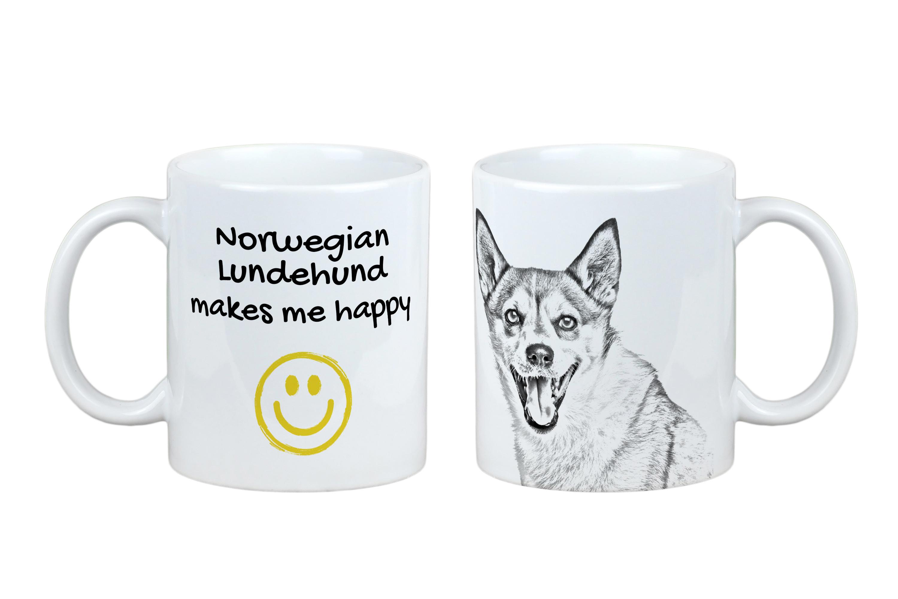 

Норвезький лундехунд, Norsk Lundehund - чашка з собакою, весела чашка для любителя собак, персоналізований подарунок від бренду Art-Dog білий