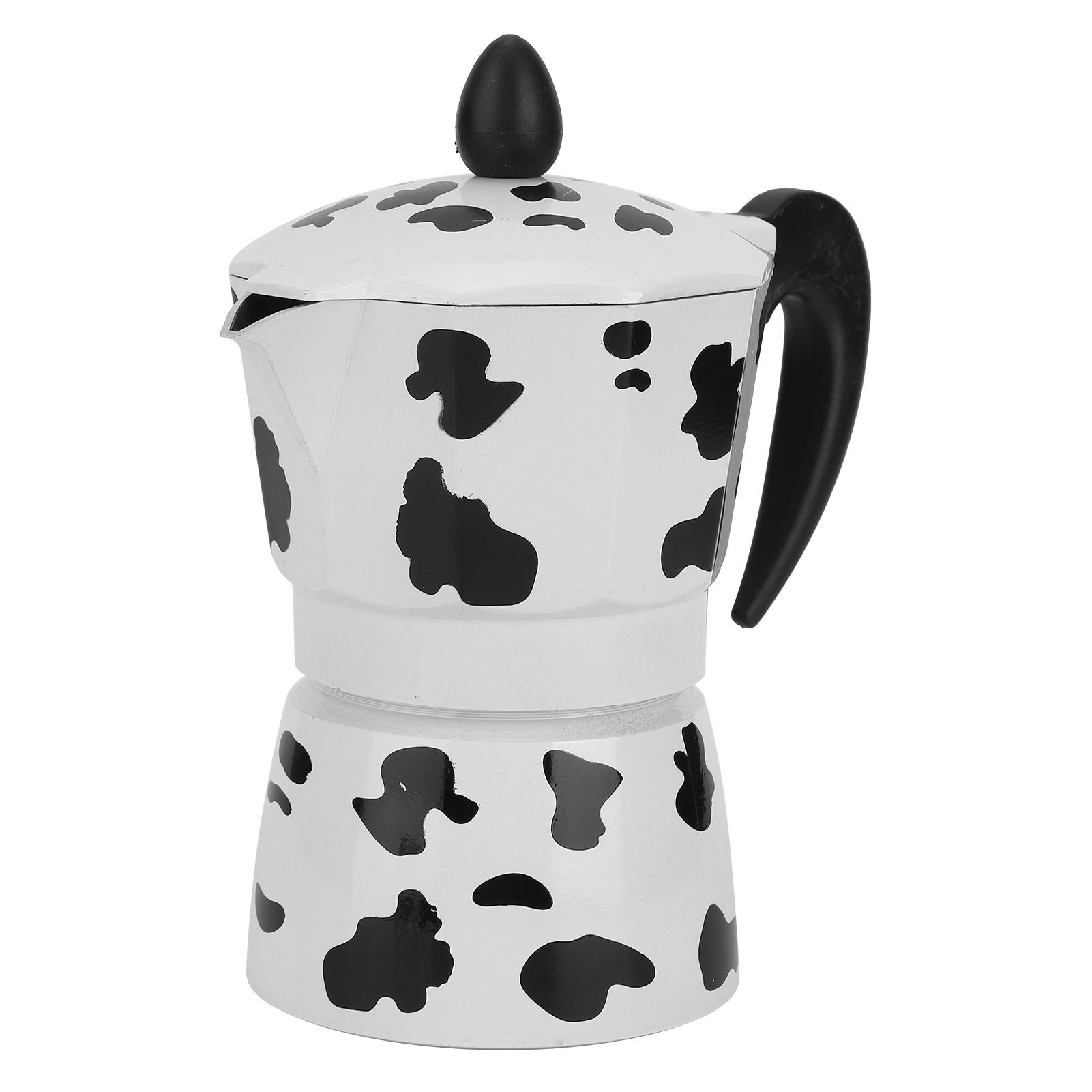 

Aluminium Coffee Pot Kettle Coffee Maker Moka Pot for Home Coffee Shop Use Milk Cow Color3Cup 150ML