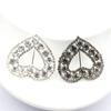 Versatile 2 Pieces/batch 35 * 40MM Sparkling Peach Heart Rhinestone Buckle Crystal Decoration Wedding Scarf and Shoe Belt Buckle
