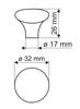 GP20 knob, white porcelain, pattern 0