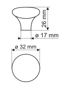 GP20 knob, white porcelain, pattern 0