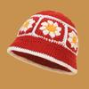 Elegant Bucket Hat Floral Granny-square Crochet Hat Holiday Decors Vacation Hat Western Cloch Style for Schoolgirls