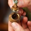 Engrave Cell Phone Chain Hollow Out Carved Wooden Pendants Screw Cap Key Chain  Aroma Diffuser