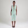 Women's 2026 Summer Draped Neck Backless Tie Bodycon Jumpsuit