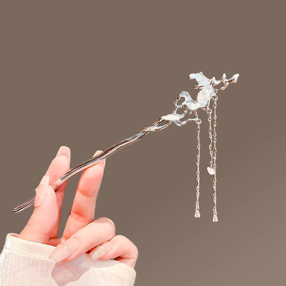 Light Luxury Starry Sky Moonstone Tassel Hairpin Hair Accessory Elegant Hair Stick for Women