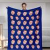 Face Photo Blanket Single Sided 2D Print Soft Flannel Fleece Throw Blanket for Bed Couch Sofa Funny Personalized for Gifting