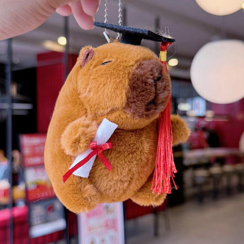 Keychain Plush Capybara Character Keyring Sparkling Children Animal Gift Doll