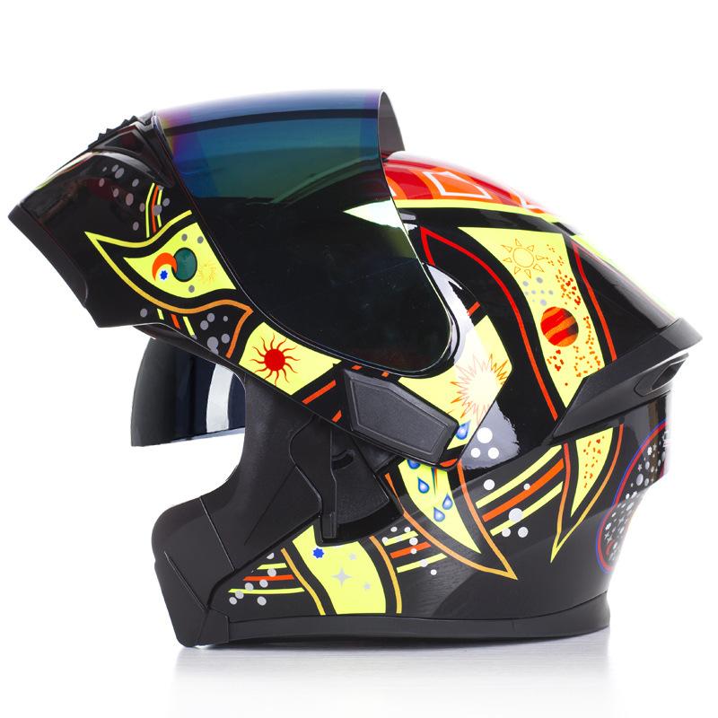 

Шолом Jiekai Чоловічий без мотоциклетного характеру Крутий мотоциклетний повний шолом Повне покриття Жіночий спортивний автомобільний шолом розкрити XL