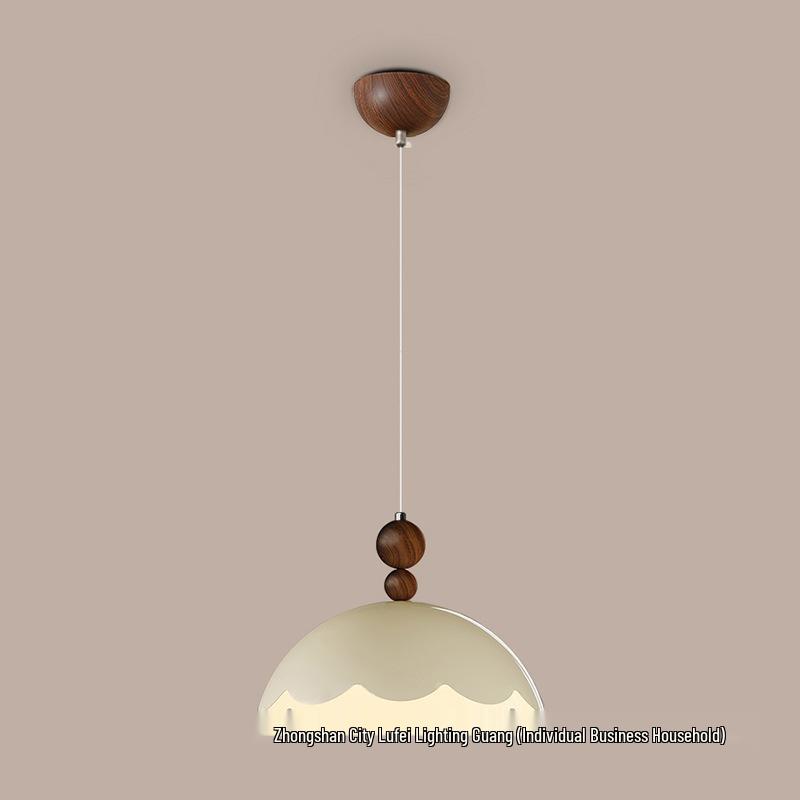 French Cream Retro Eggshell Pendant Light for Bedroom & Dining Room