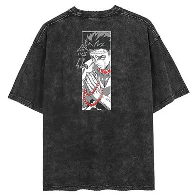 Camiseta Oversize Streetwear Hip Hop Mujer 2025 Camiseta con Gráficos Estampados de Anime Verano Lavada Algodón Tops Camisetas