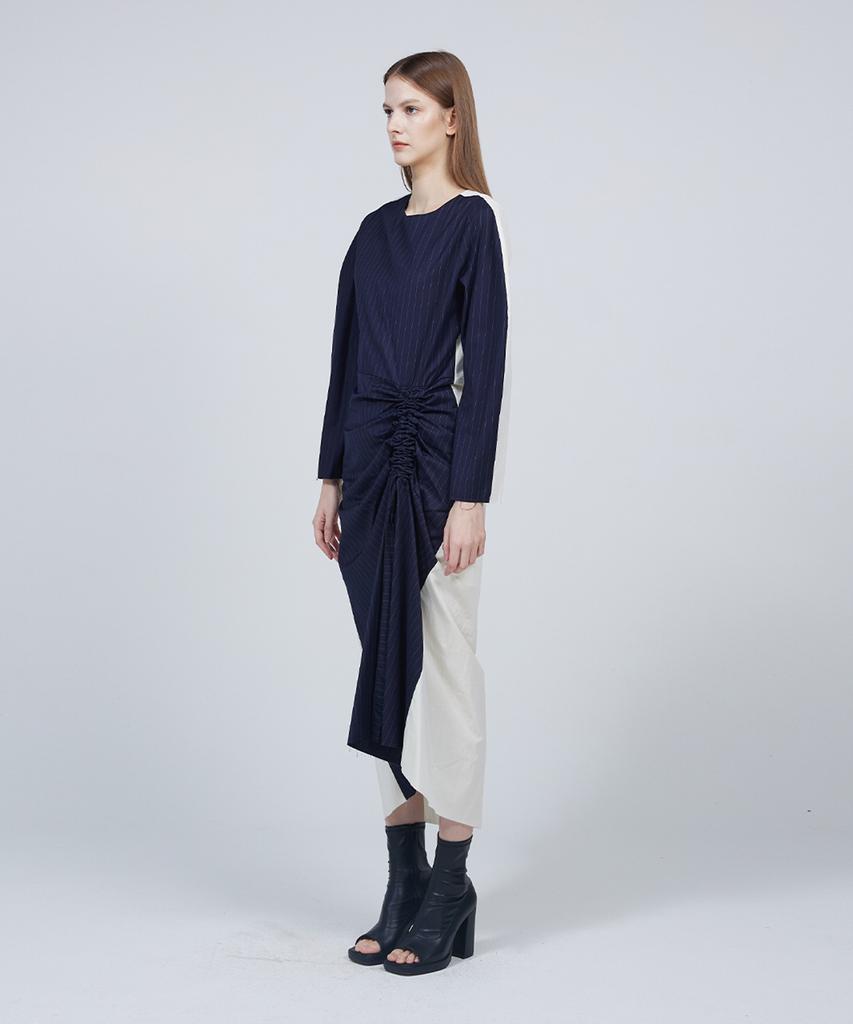 Meuameu [Essential] One-Side Shirring Half Dress