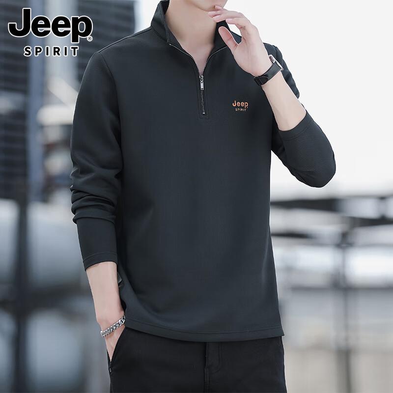 JEEP SPIRIT Men s Quarter-Zip Stand Collar Pullover XL
