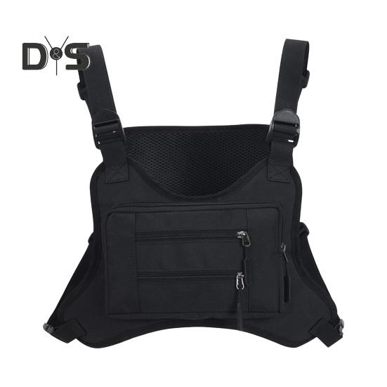

Спортивна нагрудна сумка Водонепроникна регульована сумка Чоловіки Жінки Велоспорт на свіжому повітрі Біг Тренування Жилетна сумка Піший туризм Дорожня сумка чорний