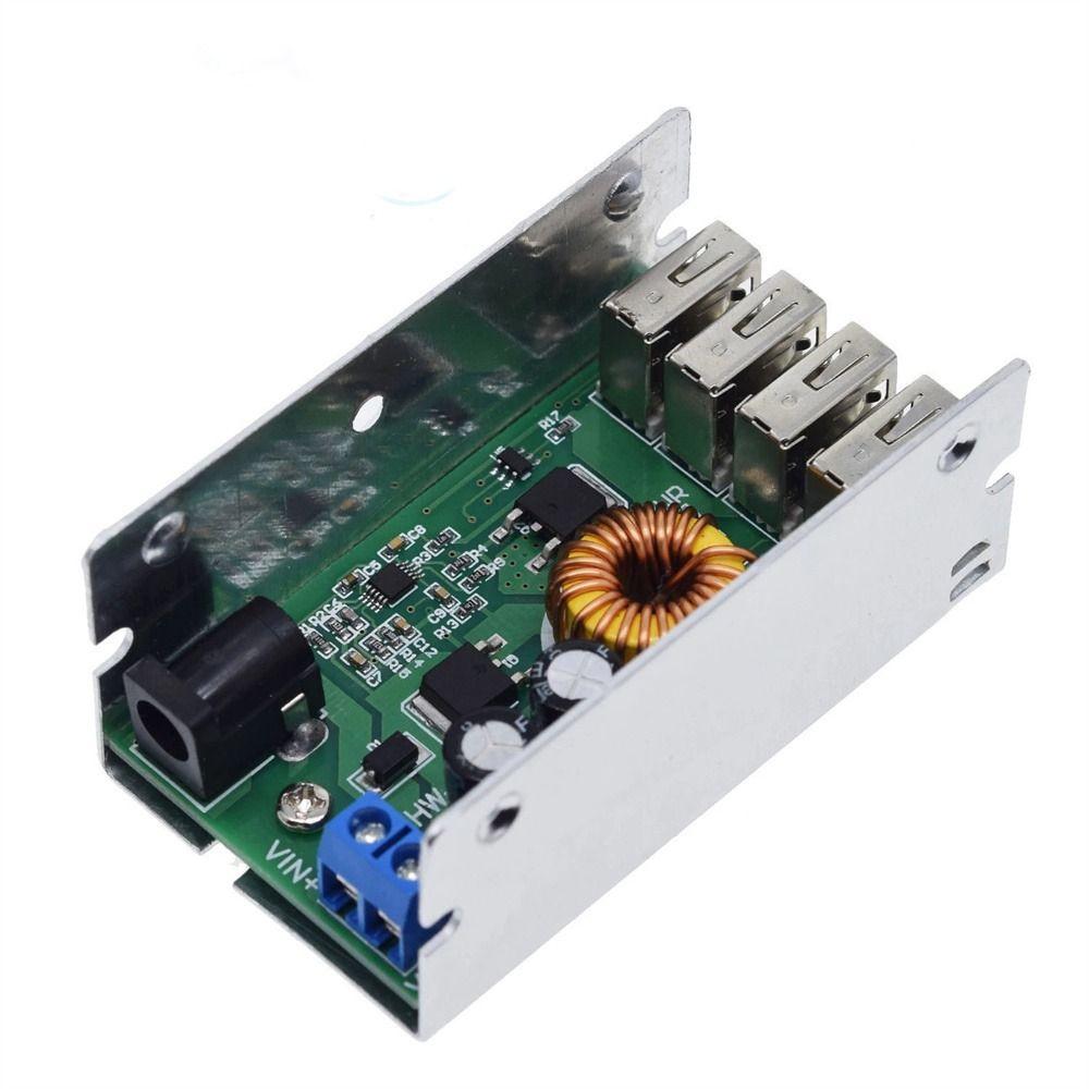 To 5V 4 Port USB Power Supply Module Step-down Module Buck Converter Charging Board Step-down Board
