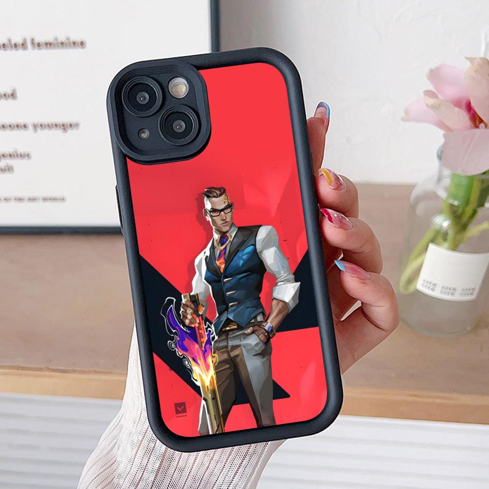 

Valo Chamber Phone Case for iPhone 17 16 15 14 13 12 11 Air Pro Max Plus Black Soft TPU Shockproof Cover iPhone 15 Plus